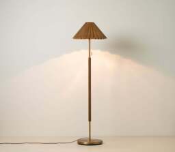Industville - Wycombe Umbrella Pleated Floor Lamp - Brass - thumbnail 6