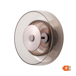 Industville - Selby Layered Glass Round Diffuser Wall Light - Bronze - thumbnail 1