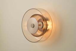 Industville - Selby Layered Glass Round Diffuser Wall Light - Bronze - thumbnail 4