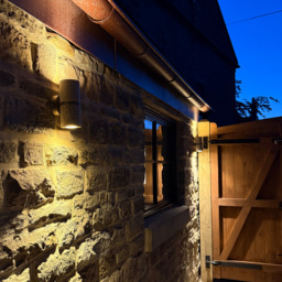 Industville - Travertine Outdoor & Bathroom Up Down Spot Light - Brass - thumbnail 4