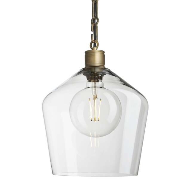 Industville - Albany Glass Schoolhouse Pendant Light - 10 Inch - Chain Holder - image 1