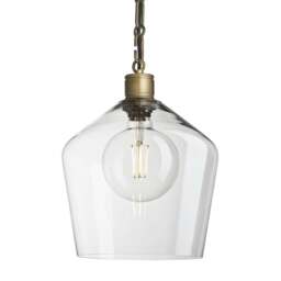 Industville - Albany Glass Schoolhouse Pendant Light - 10 Inch - Chain Holder - thumbnail 1