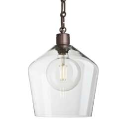 Industville - Albany Glass Schoolhouse Pendant Light - 10 Inch - Chain Holder - thumbnail 4