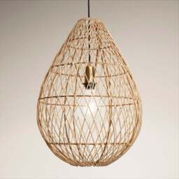 Industville - Coastal Rattan Ceiling Pendant Light - 16 inch - Drop - thumbnail 3