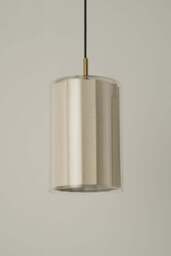Industville - Bude Cylinder Linen Pendant Light - Clear Glass - thumbnail 5