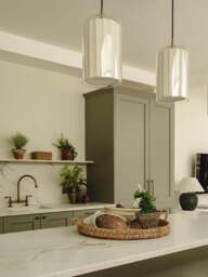Industville - Bude Cylinder Linen Pendant Light - Clear Glass - thumbnail 4