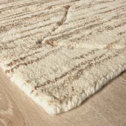 Industville - ONLY FOR MIRAKL Drift Hand Loom Wool Rug - Cream & Brown - thumbnail 4