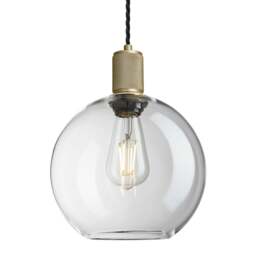 Industville - Knurled Glass Globe Pendant Light - 9 Inch - thumbnail 1