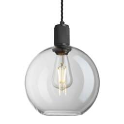 Industville - Knurled Glass Globe Pendant Light - 9 Inch - thumbnail 2