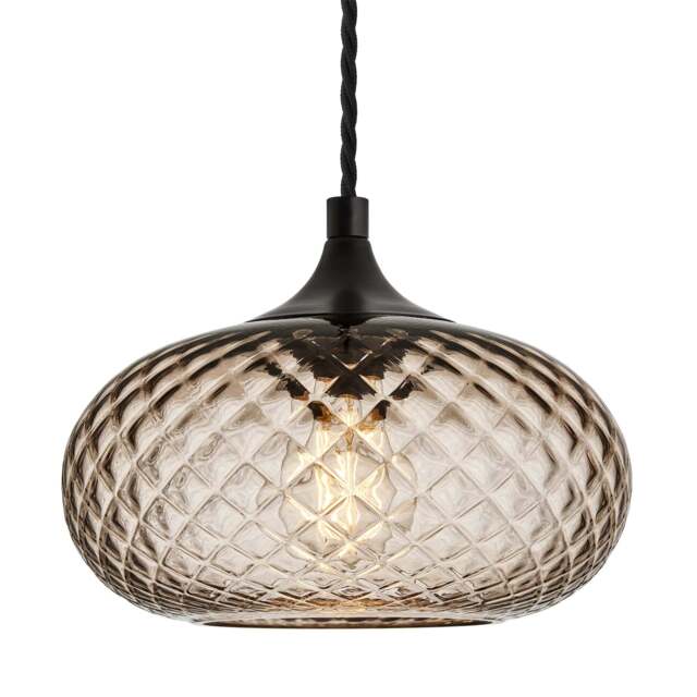 Industville - Chelsea Textured Glass Round Pendant Light - 10 Inch - image 1