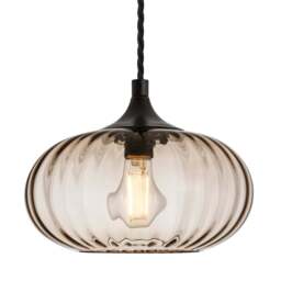 Industville - Chelsea Textured Glass Round Pendant Light - 10 Inch - thumbnail 2