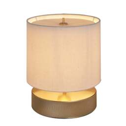 Industville - Knurled Round Table Lamp - Brass - Drum - Natural Cotton - thumbnail 5