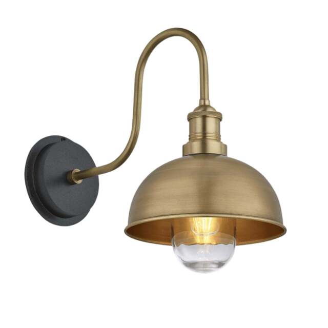 Industville - Swan Neck Outdoor & Bathroom Dome Wall Light - 8 Inch - image 1