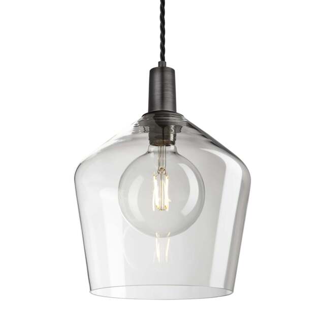 Industville - Sleek Glass Schoolhouse Pendant - 10 Inch - image 1