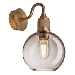 Industville - Noho Glass Globe Swan Neck Wall Light - 7 Inch