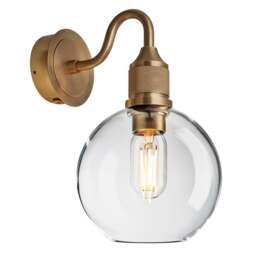 Industville - Noho Glass Globe Swan Neck Wall Light - 7 Inch - thumbnail 2