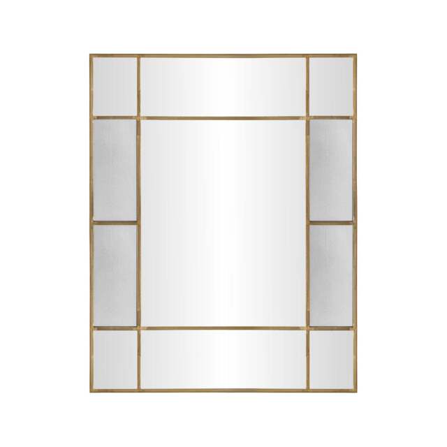 Industville - Fenton Rectangular Wall Mirror - 35 Inch - Aged Brass - image 1