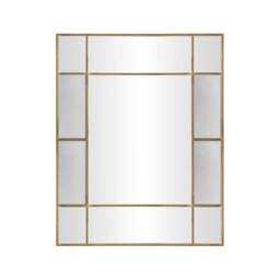 Industville - Fenton Rectangular Wall Mirror - 35 Inch - Aged Brass - thumbnail 1