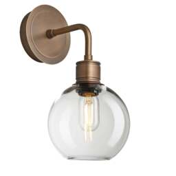 Industville - Albany Glass Globe Single Wall Light - 7 Inch - Clear - thumbnail 2