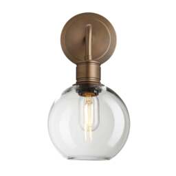Industville - Albany Glass Globe Single Wall Light - 7 Inch - Clear - thumbnail 1