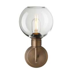 Industville - Albany Glass Globe Single Wall Light - 7 Inch - Clear - thumbnail 4