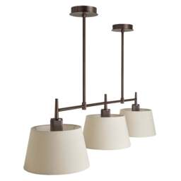 Industville - Henley Triple Bar Pendant Light - Natural Cotton Shades - thumbnail 6