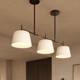 Industville - Henley Triple Bar Pendant Light - Natural Cotton Shades - thumbnail 3