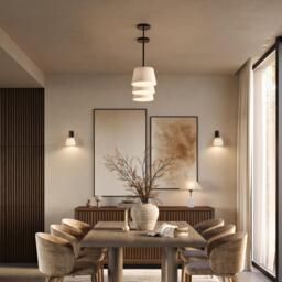 Industville - Henley Triple Bar Pendant Light - Natural Cotton Shades - thumbnail 4