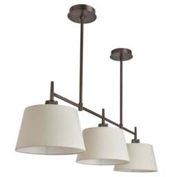 Industville - Henley Triple Bar Pendant Light - Natural Cotton Shades - thumbnail 1