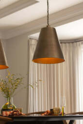 Industville - Albany Funnel Pendant Light - 16 inch - Brass - Chain Holder - thumbnail 3