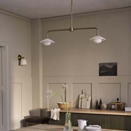 Industville - Alabaster Stone Slope Bar Pendant Light - Double - Brass - thumbnail 3