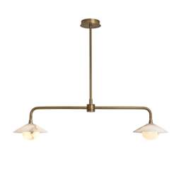 Industville - Alabaster Stone Slope Bar Pendant Light - Double - Brass - thumbnail 7