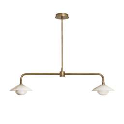 Industville - Alabaster Stone Slope Bar Pendant Light - Double - Brass - thumbnail 6