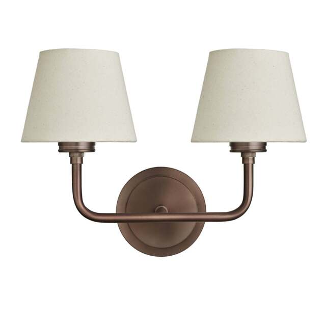 Industville - Albany Double Wall Light - Natural Cotton Shades - image 1
