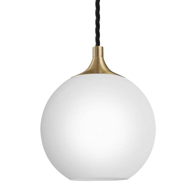 Industville - Chelsea Opal Glass Globe Pendant Light - 9 Inch - White - image 1