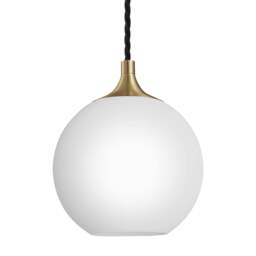 Industville - Chelsea Opal Glass Globe Pendant Light - 9 Inch - White - thumbnail 1