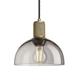 Industville - Knurled Glass Dome Pendant Light - 8 Inch - thumbnail 1