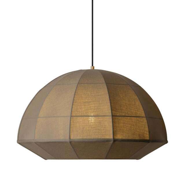 Industville - Burnham Fabric Wide Dome Pendant Light- 24 Inch - Olive Green - image 1