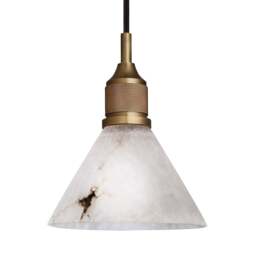 Industville - Noho Alabaster Fluted Funnel Pendant Light - 7 Inch - thumbnail 1