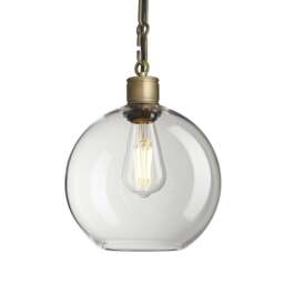 Industville - Albany Glass Globe Pendant Light - 9 Inch - Chain Holder - thumbnail 1