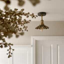 Industville - Brooklyn Umbrella Flush Mount - 8 Inch - Brass - thumbnail 3