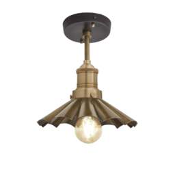 Industville - Brooklyn Umbrella Flush Mount - 8 Inch - Brass - thumbnail 1