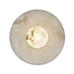 Industville - Alabaster Stone Diffuser Wall Light - 10 inch - White