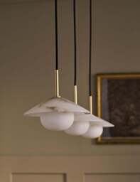 Industville - Alabaster Stone Slope Pendant Light - 8 Inch - Brass - thumbnail 7