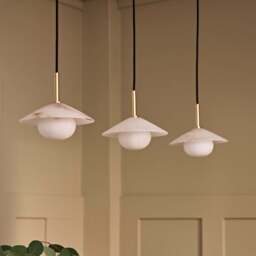 Industville - Alabaster Stone Slope Pendant Light - 8 Inch - Brass - thumbnail 6