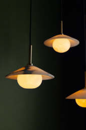 Industville - Alabaster Stone Slope Pendant Light - 8 Inch - Brass - thumbnail 3
