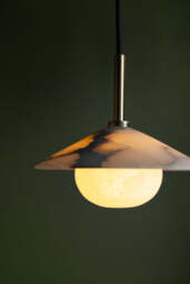 Industville - Alabaster Stone Slope Pendant Light - 8 Inch - Brass - thumbnail 4