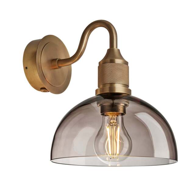 Industville - Noho Glass Dome Swan Neck Wall Light - 8 Inch - image 1
