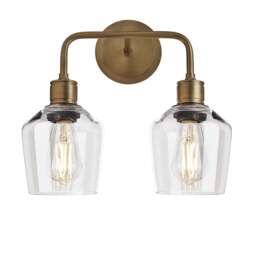 Industville - Albany Glass Schoolhouse Double Wall Light - 5.5 Inch - thumbnail 1