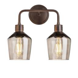 Industville - Albany Glass Schoolhouse Double Wall Light - 5.5 Inch - thumbnail 4